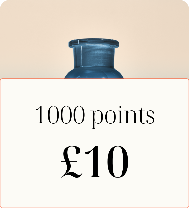 Infographic showing value of Maison moodeys points against a bottle of Rest & Repeat